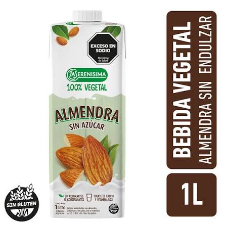 LECHE DE ALMENDRAS SIN AZUCARES 1L   LA SERENISIMA